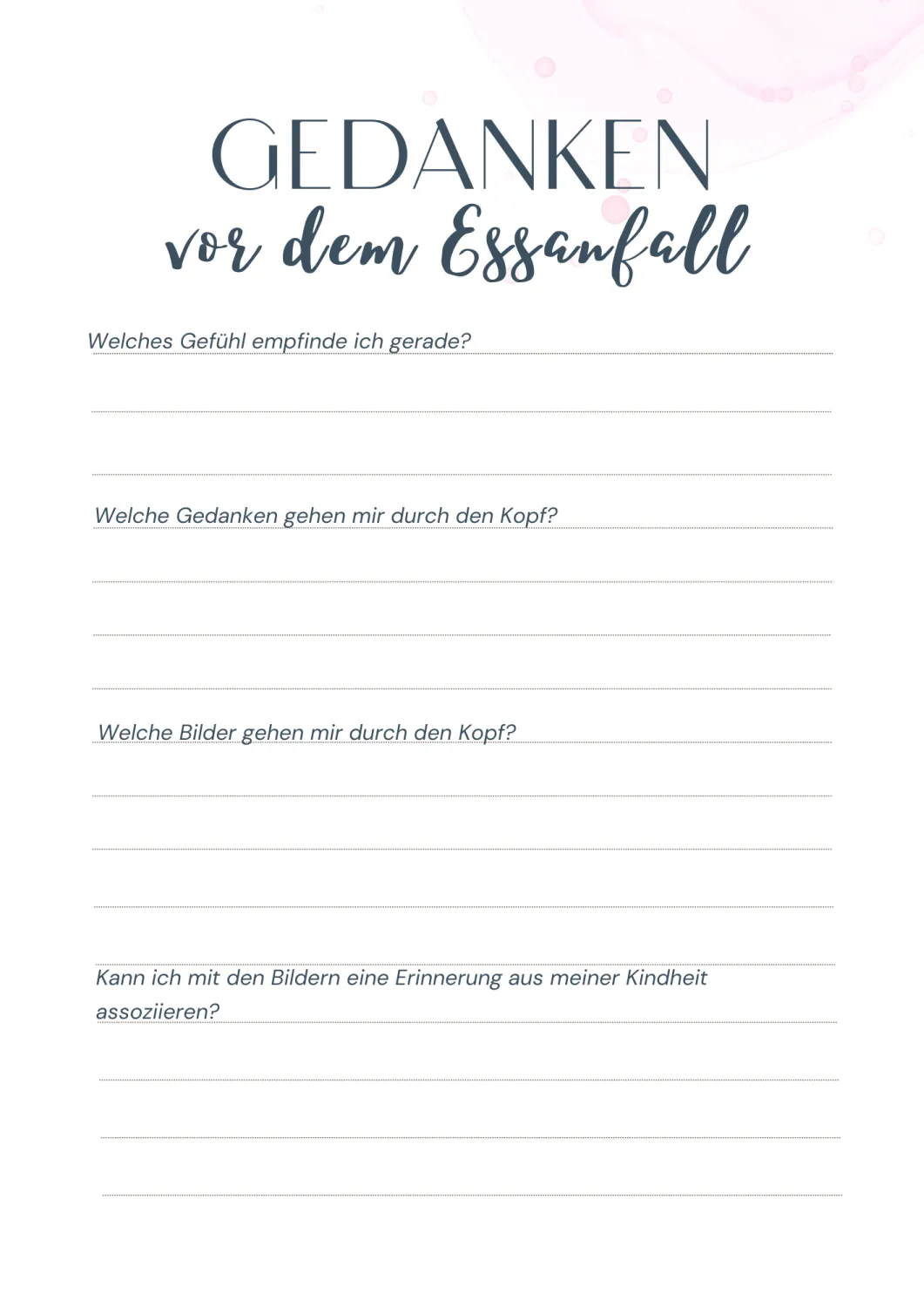Workbook_Checklist Gefühle von Stephanie Fernandez, Ernährungsberatung